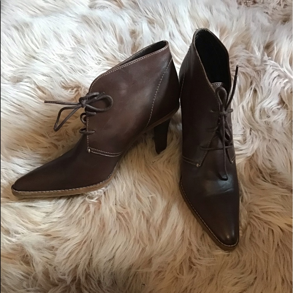 Coach brown lace up heels size 7.5